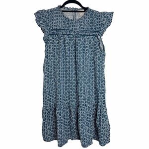 Loft Elegant Blue Floral Midi Dress